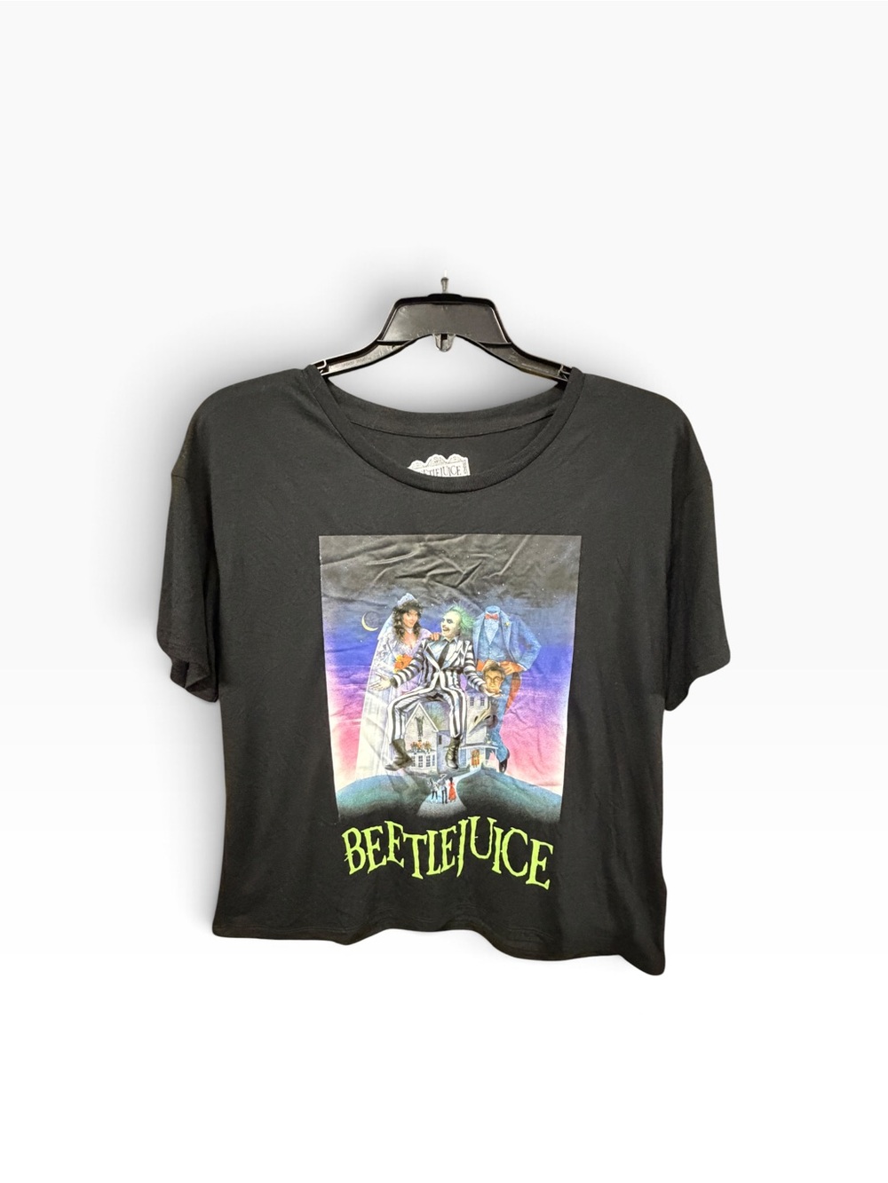 Beetlejuice Women’s Sleepwear Graphic T-Shirt Size Small Oversized Black